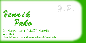 henrik pako business card